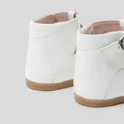 Salomés bébé fille en cuir lisse - blanc jacadi
