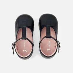 Salomés bébé fille en cuir lisse - marine jacadi