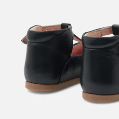 Salomés bébé fille en cuir lisse - marine jacadi