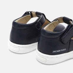 Salomés bébé garçon en cuir grainé - marine jacadi