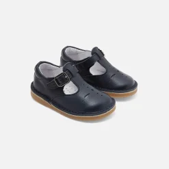Salomés bébé mixte en cuir lisse - marine jacadi