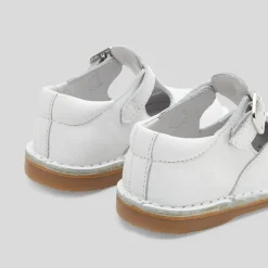 Salomés bébé mixte en cuir lisse - blanc jacadi