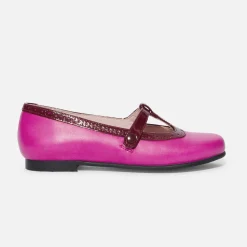Salomés enfant fille en cuir - rose