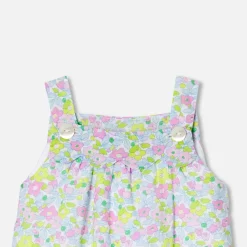 Salopette bébé fille en tissu Liberty - blanc/multicolore