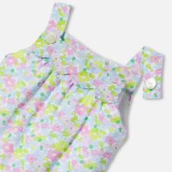 Salopette bébé fille en tissu Liberty - blanc/multicolore