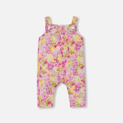 Salopette bébé fille en Tissu Liberty - rose/multicolore
