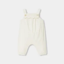Salopette bébé fille en velours - blanc doux jacadi
