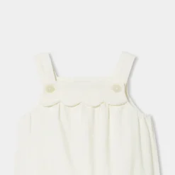 Salopette bébé fille en velours - blanc doux jacadi