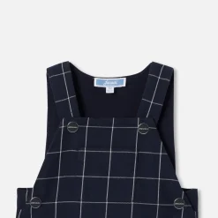 Salopette bébé garçon à carreaux - marine/blanc
