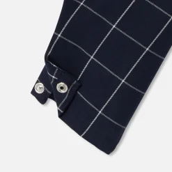 Salopette bébé garçon à carreaux - marine/blanc