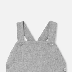 Salopette bébé garçon en flanelle - gris chine clair jacadi