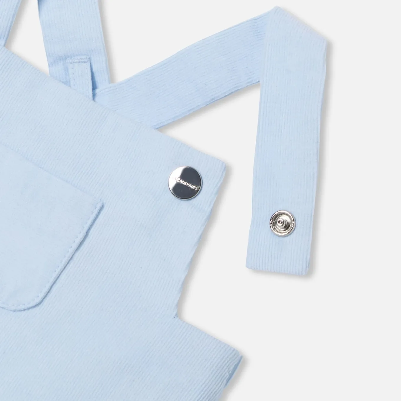 Salopette bébé garçon en velours - bleu pale