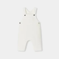 Salopette bébé garçon en velours - blanc doux jacadi