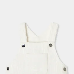 Salopette bébé garçon en velours - blanc doux jacadi