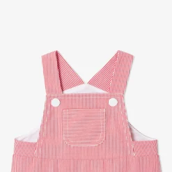 Salopette longue bébé - blanc/rouge