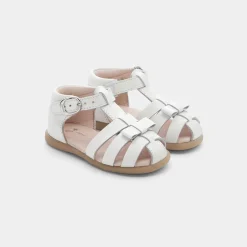 Sandales bébé fille en cuir - blanc jacadi