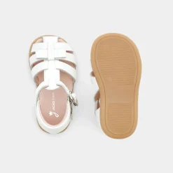 Sandales bébé fille en cuir - blanc jacadi