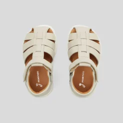 Sandales bébé garçon en cuir - blanc doux jacadi