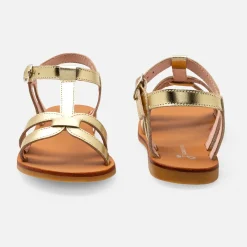 Sandales enfant fille en cuir - or