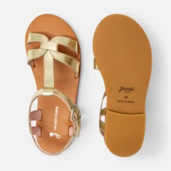 Sandales enfant fille en cuir - or