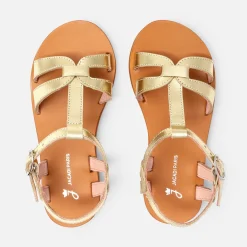 Sandales enfant fille en cuir - or