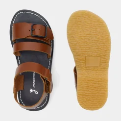 Sandales enfant garçon en cuir lisse - naturel