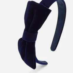 Serre-tête à nœud en velours - marine jacadi