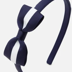 Serre-tête enfant fille - marine/blanc