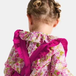 Short bébé fille à bretelles - framboise