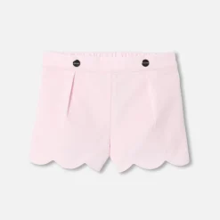 Short bébé fille en velours - rose poudre jacadi