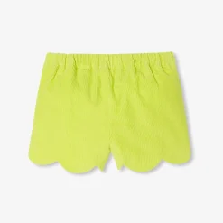 Short bébé fille en velours - lime