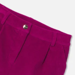 Short en velours côtelé enfant fille - violine