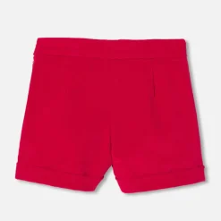 Short en velours enfant fille - rouge rubis