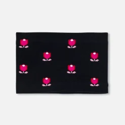 Snood enfant fille doublé - marine/multicolore