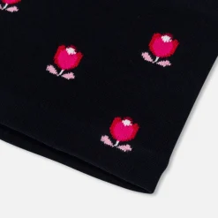 Snood enfant fille doublé - marine/multicolore