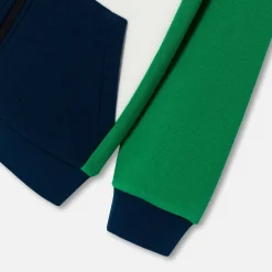 Sweat à capuche enfant garçon - marine/vert