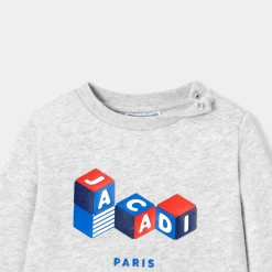 Sweat bébé garçon en molleton - gris chine clair jacadi