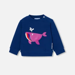 Sweat bébé garçon en molleton - bleu fonce