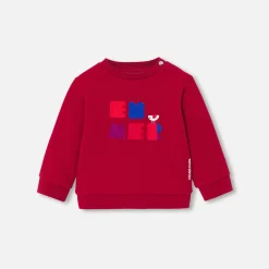 Sweat bébé garçon en molleton - rouge rubis
