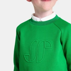 Sweat enfant en piqué de coton - vert