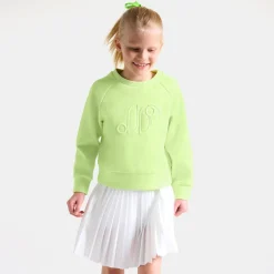 Sweat enfant fille en maille piquée - vert anis
