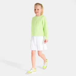 Sweat enfant fille en maille piquée - vert anis