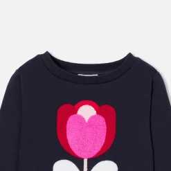 Sweat enfant fille en molleton - marine jacadi