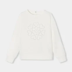 Sweat enfant fille en molleton - blanc doux jacadi