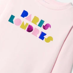 Sweat enfant fille en molleton - rose poudre jacadi