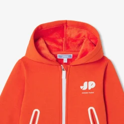 Sweat zippé bébé en molleton - mandarine