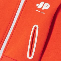 Sweat zippé bébé en molleton - mandarine