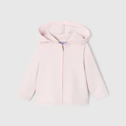 Sweat zippé bébé fille - rose poudre jacadi