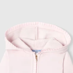 Sweat zippé bébé fille - rose poudre jacadi