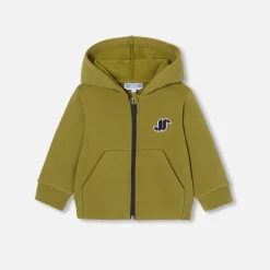 Sweat zippé bébé garçon - vert lichen